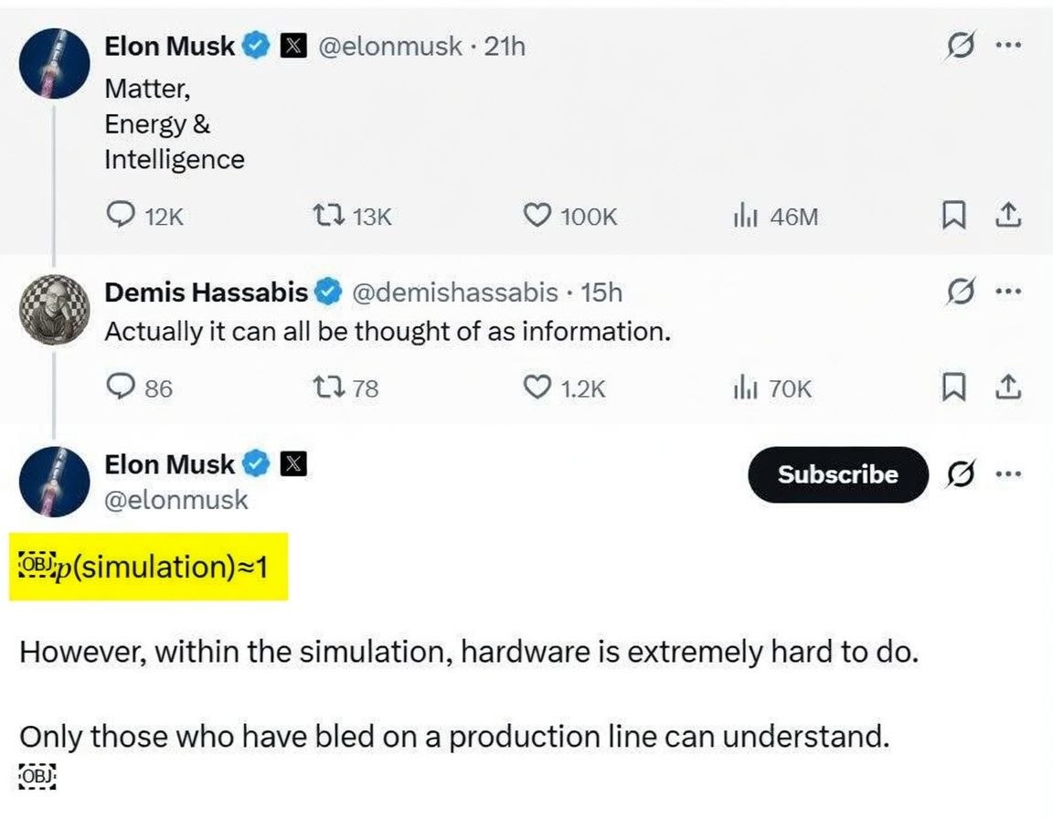 Elon Musk simulation quote
